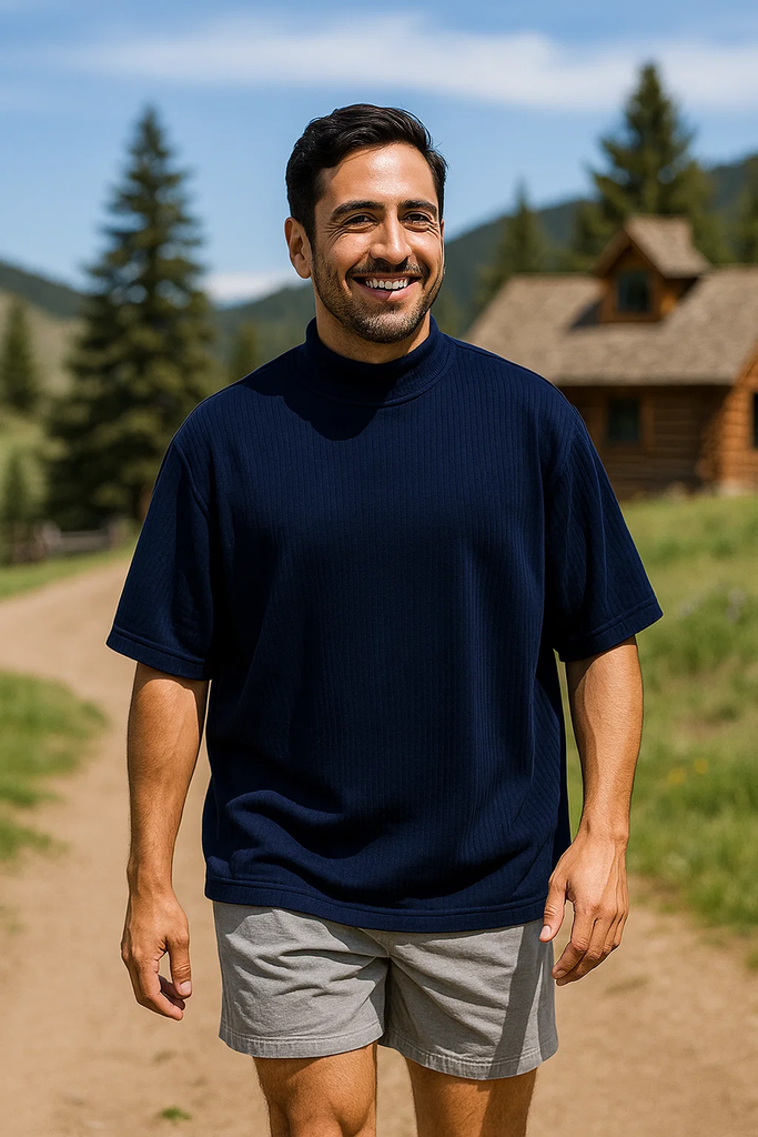 Men's Moisture Wicking Lightweight Breathable Mock Turtleneck T