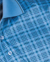 Made in USA Blue Plaid Men's Polo