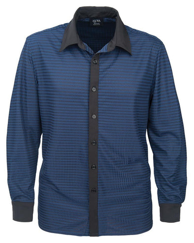 AKWA Men's Knit Textured Dress Shirt MADE IN USA