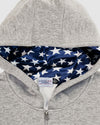 LOVE USA APPAREL Men's Heavy Duty Heavy Weight Micro Fleece Patriotic Full Zip Hoodie Sweatshirt with Stars Lined Hoodie