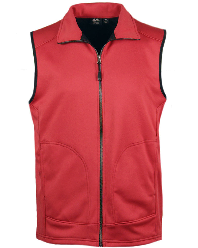 AKWA Men's Full Zip Soft Shell Fleece Vest 