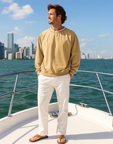 Men's Lightweight Water Repellent Crew Neck Windshirt Made in USA