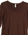 Made in USA Women's Bamboo Cotton Jersey 3/4 Sleeve Scoop Neck Tee