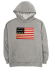 LOVE USA APPAREL Men's Heavy Duty Heavy Weight Micro Fleece Hoodie Sweatshirt with Flag Made in USA Black