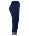 American Made iCantoo Women's Slim Leg Cuffed Capri with Contrast Seams Made in USA