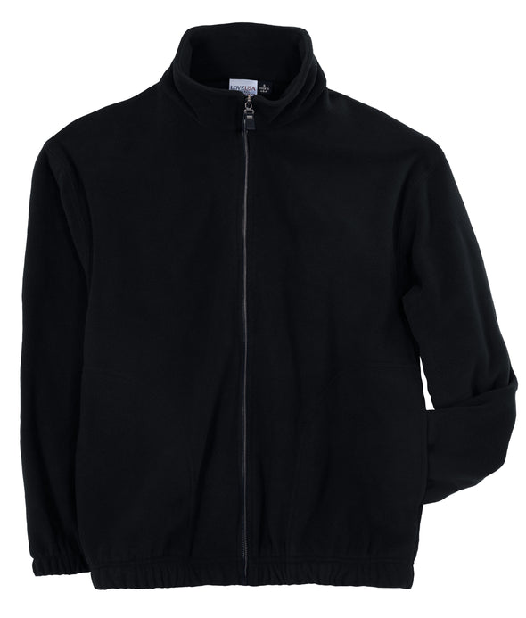 LOVE USA APPAREL Men's 100% Polyester Anti-Pilling Micro Fleece Full Zip Jacket Made in USA Black